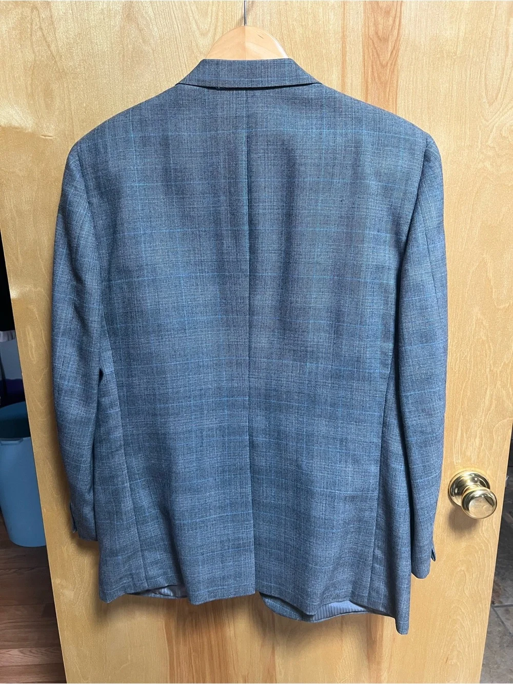 Vintage Hart Schaffner Marx 3-Piece Glen Plaid Suit 36W Peak Lapel